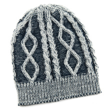Bonnet tricoté en jacquard d&#39;hiver à imprimé de câble unisexe (HW151)